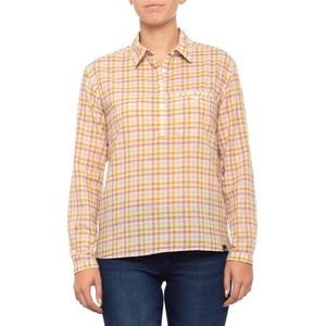 The North Face Olivenite Yellow Plaid Barilles Top